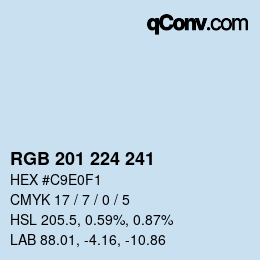 Color code: RGB 201 224 241 | qconv.com