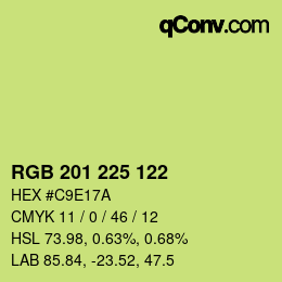 Color code: RGB 201 225 122 | qconv.com