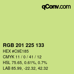 Color code: RGB 201 225 133 | qconv.com