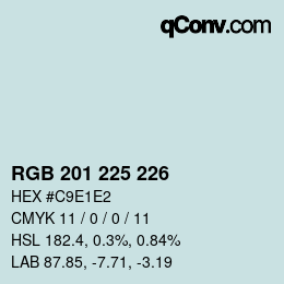 Color code: RGB 201 225 226 | qconv.com
