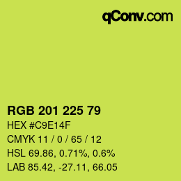 カラーコード: RGB 201 225 79 | qconv.com