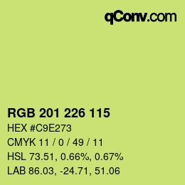Color code: RGB 201 226 115 | qconv.com