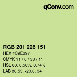 Color code: RGB 201 226 151 | qconv.com