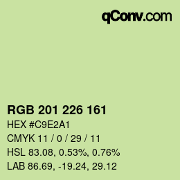 Color code: RGB 201 226 161 | qconv.com