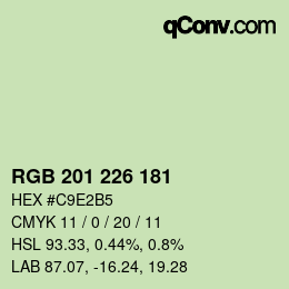 カラーコード: RGB 201 226 181 | qconv.com