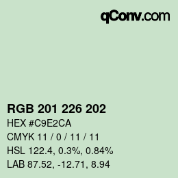 Color code: RGB 201 226 202 | qconv.com