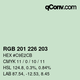 Color code: RGB 201 226 203 | qconv.com