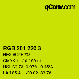 Color code: RGB 201 226 3 | qconv.com