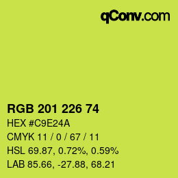 Color code: RGB 201 226 74 | qconv.com