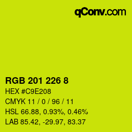 Farbcode: RGB 201 226 8 | qconv.com