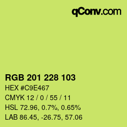 Color code: RGB 201 228 103 | qconv.com