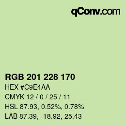 Color code: RGB 201 228 170 | qconv.com