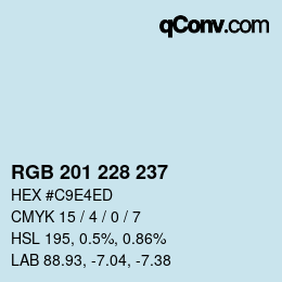 Color code: RGB 201 228 237 | qconv.com