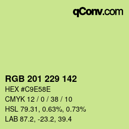 Color code: RGB 201 229 142 | qconv.com