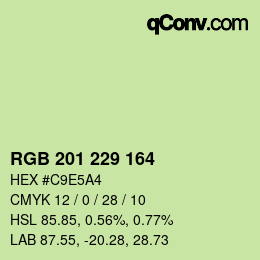 カラーコード: RGB 201 229 164 | qconv.com