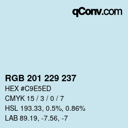 カラーコード: RGB 201 229 237 | qconv.com