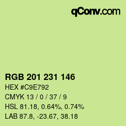 Color code: RGB 201 231 146 | qconv.com