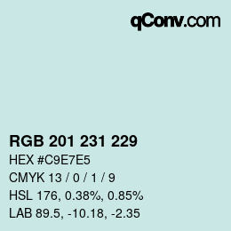 Color code: RGB 201 231 229 | qconv.com