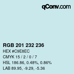 Color code: RGB 201 232 236 | qconv.com