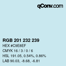 Color code: RGB 201 232 239 | qconv.com
