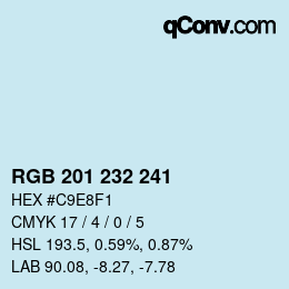 Color code: RGB 201 232 241 | qconv.com