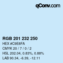 Color code: RGB 201 232 250 | qconv.com