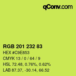 Color code: RGB 201 232 83 | qconv.com