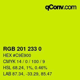 Color code: RGB 201 233 0 | qconv.com