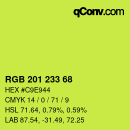 颜色代码: RGB 201 233 68 | qconv.com