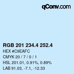 カラーコード: RGB 201 234.4 252.4 | qconv.com