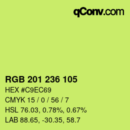 Color code: RGB 201 236 105 | qconv.com