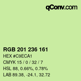 Color code: RGB 201 236 161 | qconv.com