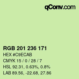 Color code: RGB 201 236 171 | qconv.com