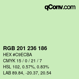 カラーコード: RGB 201 236 186 | qconv.com