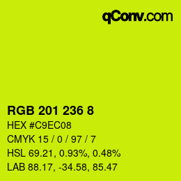 カラーコード: RGB 201 236 8 | qconv.com