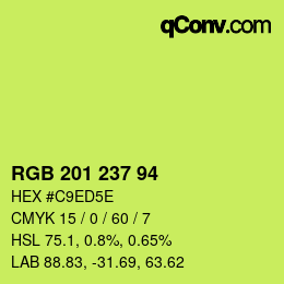 Color code: RGB 201 237 94 | qconv.com