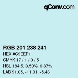 Color code: RGB 201 238 241 | qconv.com