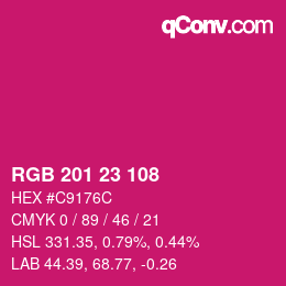 Color code: RGB 201 23 108 | qconv.com
