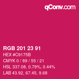 Color code: RGB 201 23 91 | qconv.com