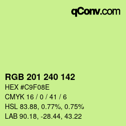 Color code: RGB 201 240 142 | qconv.com