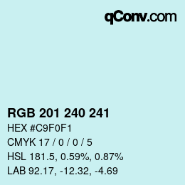 Color code: RGB 201 240 241 | qconv.com