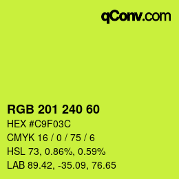 カラーコード: RGB 201 240 60 | qconv.com