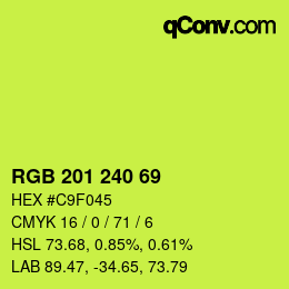 Color code: RGB 201 240 69 | qconv.com