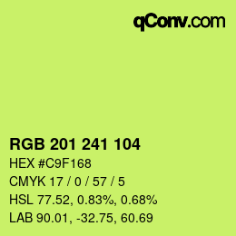 Color code: RGB 201 241 104 | qconv.com