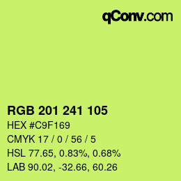カラーコード: RGB 201 241 105 | qconv.com