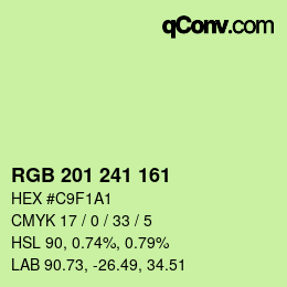 Color code: RGB 201 241 161 | qconv.com