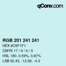 Color code: RGB 201 241 241 | qconv.com