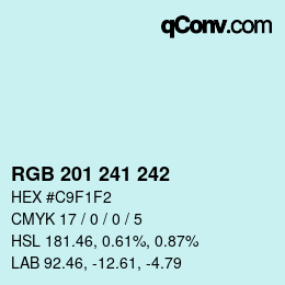 カラーコード: RGB 201 241 242 | qconv.com