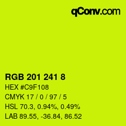 Color code: RGB 201 241 8 | qconv.com
