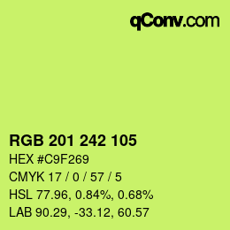 颜色代码: RGB 201 242 105 | qconv.com